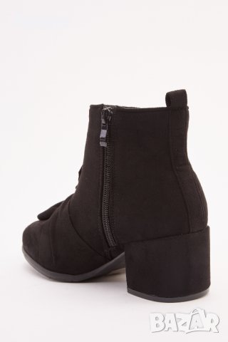 Намаление!Боти с панделка - тъмносиви и черни, снимка 3 - Дамски боти - 23066594