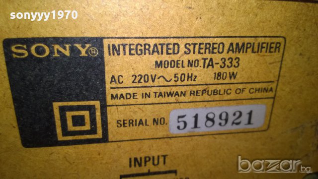 sony ta-333 integrated amplifier-180w-made in taiwan-внос швеицария, снимка 10 - Ресийвъри, усилватели, смесителни пултове - 10352710