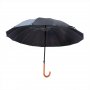 564 Класически автоматичен чадър за дъжд черен 16 ребра 98см дамски чадър мъжки чадър, снимка 7