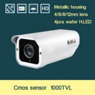 Метална 960h 900/1000tvl HD с 4 Wafer H.leds, Mscg Стъкло 1/4" Usa 8239 Cmos Сензор Охр. Камера, снимка 1 - Камери - 10096521