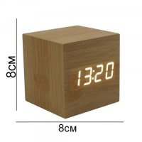 LED дървен часовник куб- Wooden Clockх, снимка 4 - Други стоки за дома - 25197460