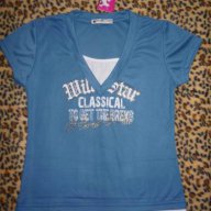 НОВА блузка в синьо- с етикет, снимка 1 - Детски Блузи и туники - 11206694