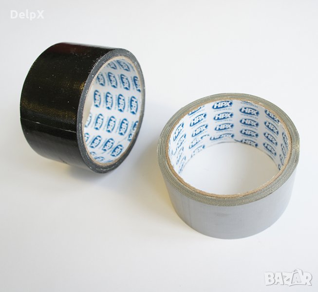 PVC армирана лента влагоустойчива -20° до +90° черна/сива 48mm х 5m, снимка 1