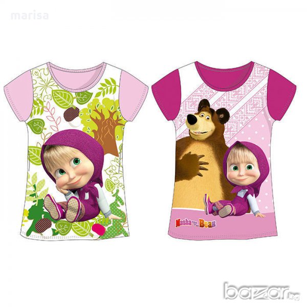 Оригинална тениска с къс ръкав Маша и Мечока 3-6год -  7480, снимка 1
