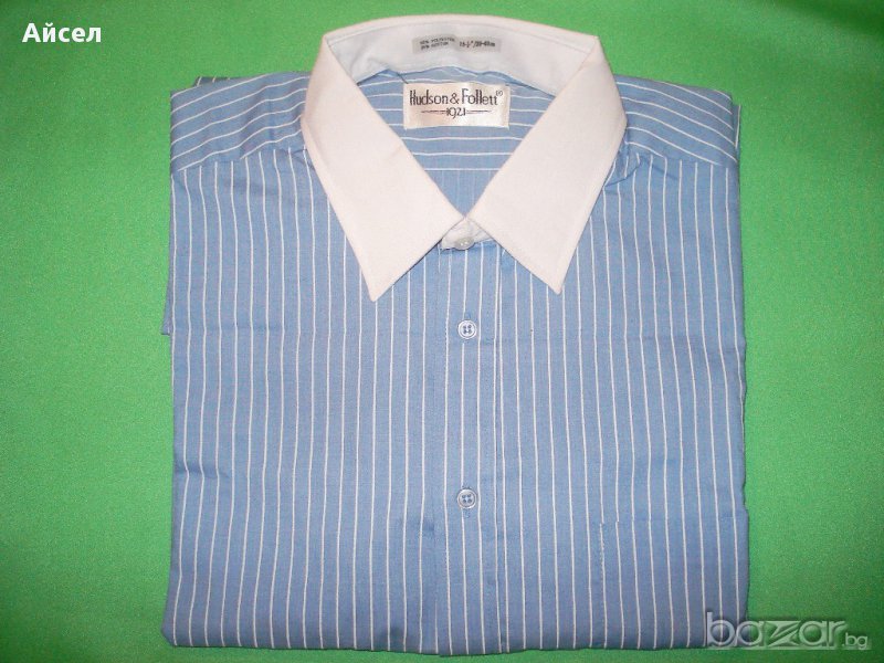 Класическа мъжка риза на райета от Hudson Follett, снимка 1