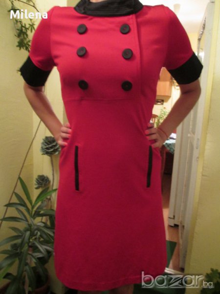 червена рокля от трико, снимка 1