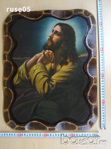 Пано дървено с апликация на Христос, снимка 3 - Други ценни предмети - 15035250