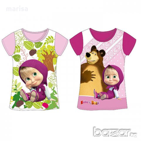 Оригинална тениска с къс ръкав Маша и Мечока 3-6год -  7480, снимка 1 - Детски тениски и потници - 18709487