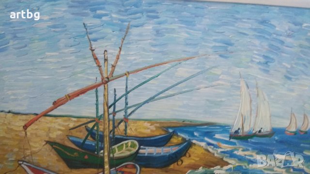 Автентична картина "Ван Гог - интерпретация", снимка 5 - Картини - 24805712