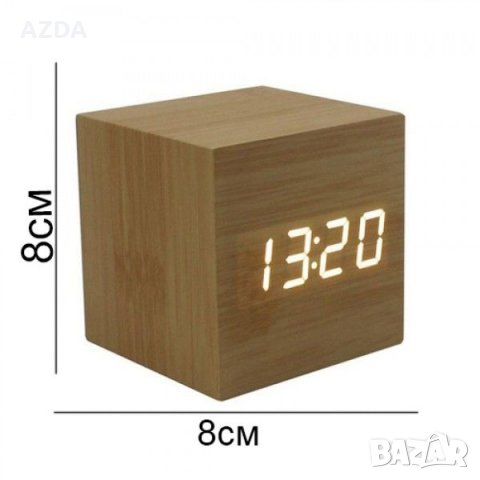 LED дървен часовник куб- Wooden Clockх, снимка 4 - Други стоки за дома - 25197460