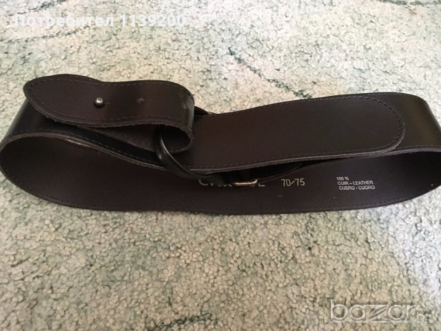 Дамски френски черен колан Caroll естествена кожа 70/75, снимка 2 - Колани - 19120391