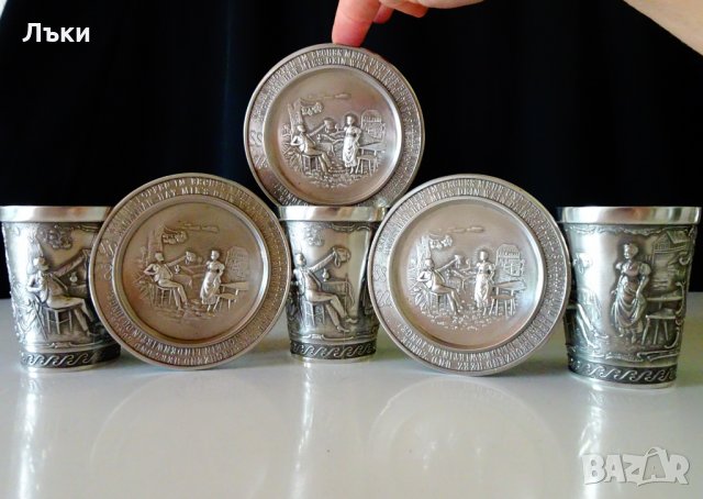 Калаена чиния с картина от любовна песен Lindenwirtin. 