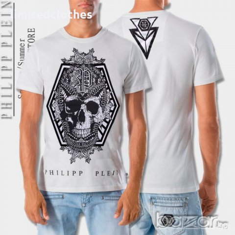 PHILIPP PLEIN FLORAL SKULL PRINT Мъжка Тениска size 46 (XS / S)