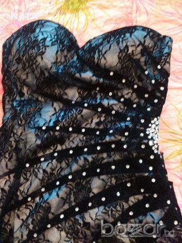 Ashwi paris - Нова черна дантелена рокля с кристали