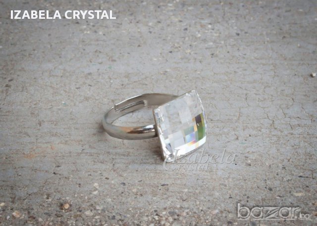 Пръстен Сваровски ''chessboard'' Swarovski , снимка 2 - Пръстени - 11341140