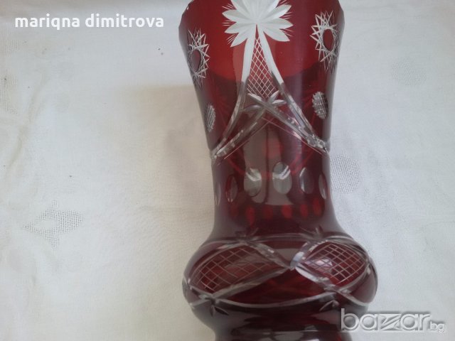 ваза цветен червен кристал , снимка 11 - Антикварни и старинни предмети - 18994449