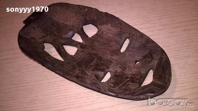Африканска стара маска-дърво-21х11см-внос швеицария, снимка 11 - Антикварни и старинни предмети - 17307609