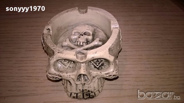 поръчан-АНТИКА-Череп-пепелник 7/3см-внос швеицария, снимка 4 - Антикварни и старинни предмети - 16343381
