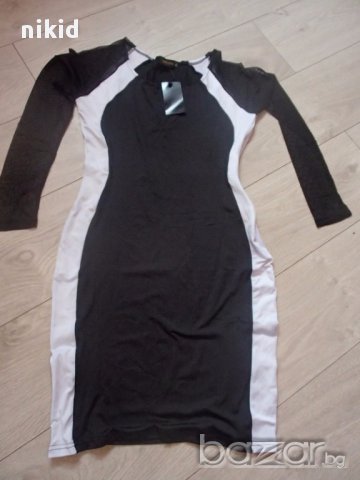 Дамска рокля в черно и бяло, снимка 4 - Рокли - 13944334