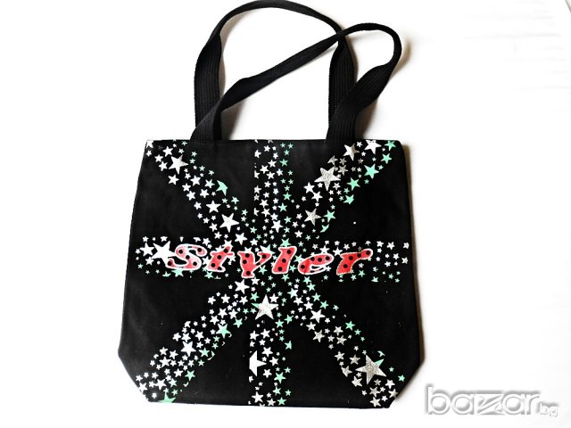 Спортна чанта с две дръжки в стил "Сребърни звезди", снимка 1 - Чанти - 18608990