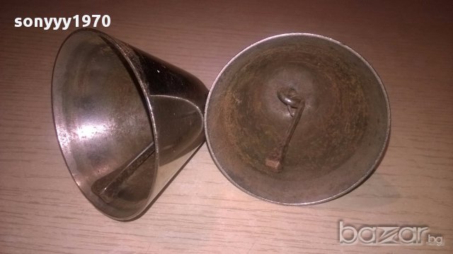 Камбани-2бр с ковани пирони-12х7см-внос швеицария, снимка 5 - Антикварни и старинни предмети - 17142857