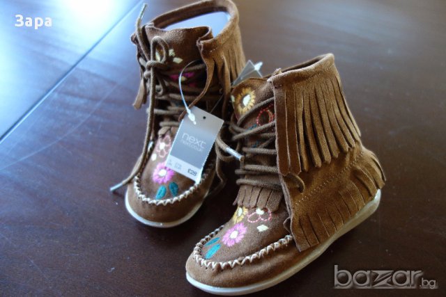 нови велурени ботуши Next, 21.5ти номер, снимка 2 - Детски боти и ботуши - 16387563