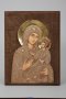 Икона на Богородица с младенеца - дърворезба и рисувана , снимка 1 - Икони - 13627366