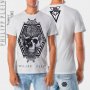 PHILIPP PLEIN FLORAL SKULL PRINT Мъжка Тениска size 46 (XS / S), снимка 1 - Тениски - 18667949