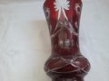 ваза цветен червен кристал , снимка 11