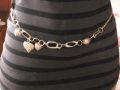 Нов ефектен сребрист колан / колие със сърчица, снимка 6