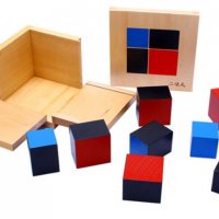  Montessori Binomial Cube Монтесори Биномно Магическо Кубче дървени играчки, снимка 2 - Образователни игри - 24999943