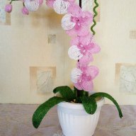 Орхидея от мъниста, снимка 8 - Декорация за дома - 16986339
