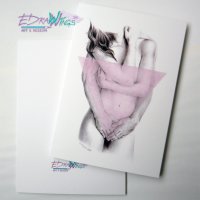 Картичка "Нежност" / женско тяло, любов, розово, снимка 1 - Други - 21333768