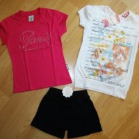 2 нови тениски и нови къси панталонки, снимка 1 - Детски тениски и потници - 25121117