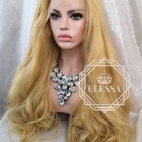 Lace Front LUXYRY WIG ELESSA Дълга Натурално Руса Перука Код 1007, снимка 5 - Аксесоари за коса - 25704219