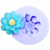 двойна малка маргаритка цвете мини силиконов молд декор украса торта фондан гипс сапун тесто отливк, снимка 1 - Форми - 18600471