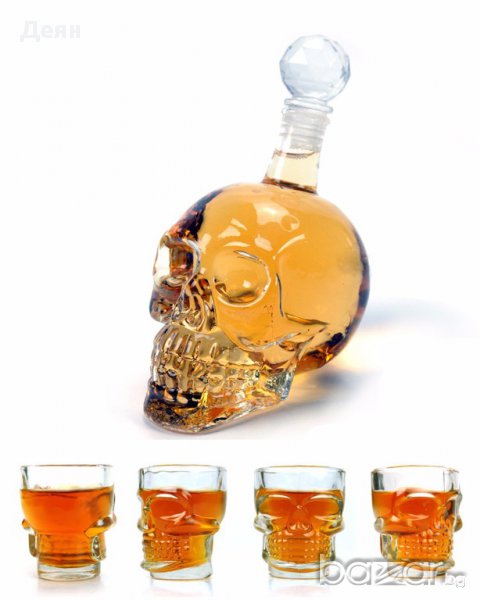 21119 Стъклена бутилка ЧЕРЕП 500мл или 1000мл, снимка 1