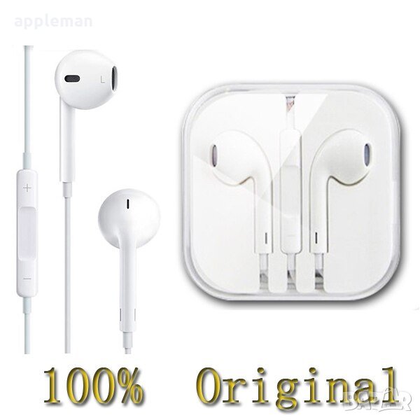 Слушалки EarPods Apple за iPhone 5 5S SE 6 6S 6+ 6S+ айфон епъл, снимка 1