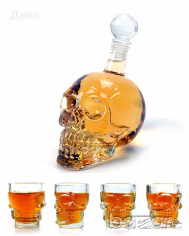 21119 Стъклена бутилка ЧЕРЕП 500мл или 1000мл