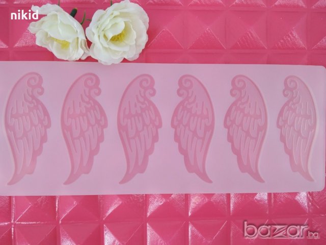 6 бр крила криле борд топер силиконова форма молд за украса декорация торта фондан шоколад