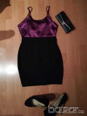 Нови рокли с презрамки в лилаво и черно и синьо и черно, снимка 5 - Рокли - 19994446