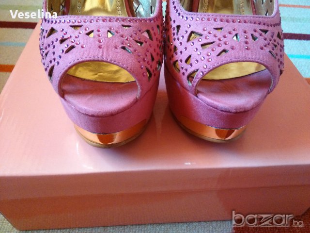 Обувки на висок ток- розови, снимка 8 - Дамски обувки на ток - 15000808