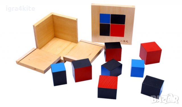  Montessori Binomial Cube Монтесори Биномно Магическо Кубче дървени играчки, снимка 2 - Образователни игри - 24999943