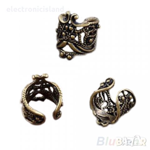 Модерна пънк рок ретро клип обеца за ухо, U форма, цвят сребро, снимка 3 - Обеци - 9457638