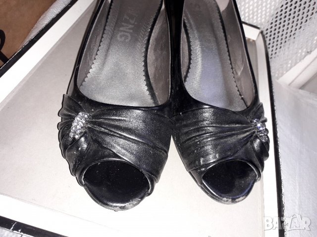 Дамски летни обувки черни удобни номер 37, снимка 3 - Сандали - 21681570
