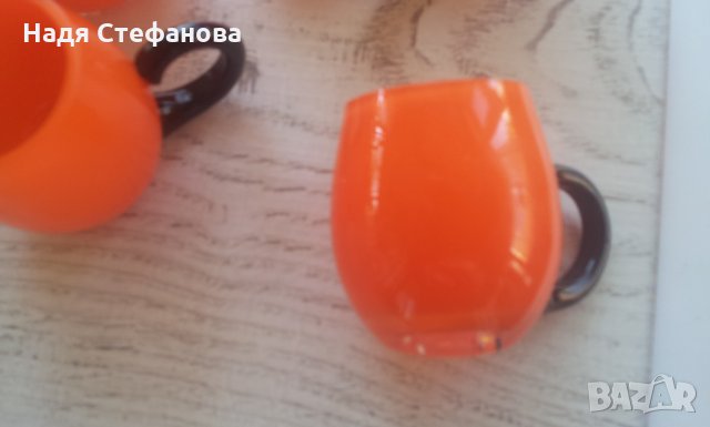 Малки халбички за концентрат оранжеви 40мл 6 бр комплект, снимка 5 - Чаши - 26160744