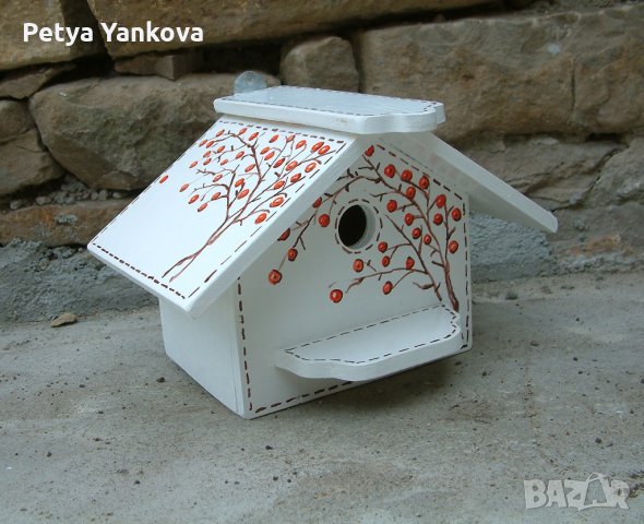 дървени рисувани къщички за птици, снимка 5 - Други - 14278090