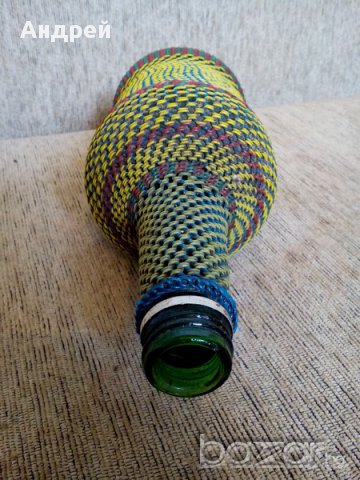 Старо плетено шише,бутилка, снимка 3 - Антикварни и старинни предмети - 17420855