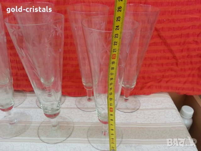 ретро стъклени чаши гравирани , снимка 8 - Антикварни и старинни предмети - 22999919