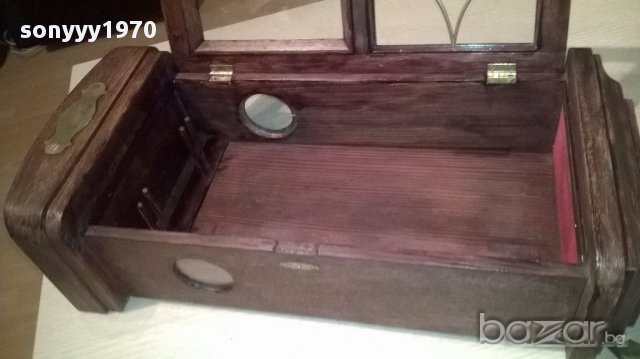 Irish wiskey-красива кутия с орнаменти-51х26х15см-внос швеицария, снимка 11 - Антикварни и старинни предмети - 16781155